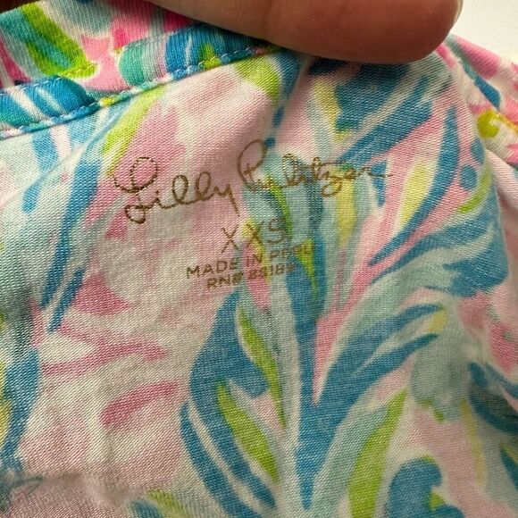 Lilly Pulitzer Finn Long Sleeve Top Cotton Multi Unicorn of the Sea Size XXS - Picture 6 of 9